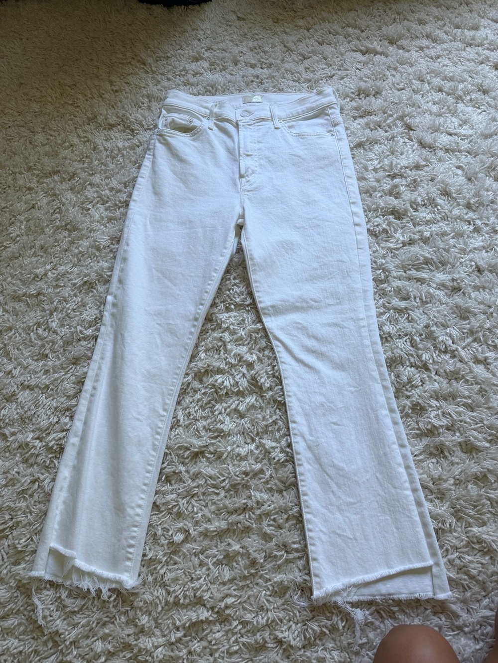 MOTHER Women's White Straight-Leg Jeans